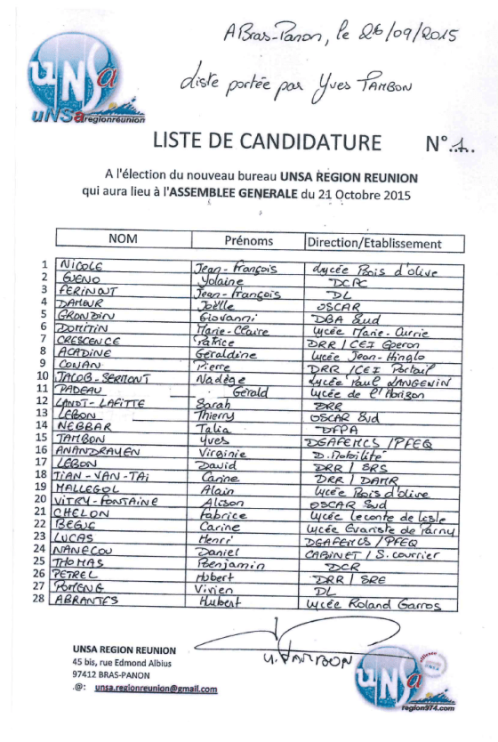 Liste bureau 2015 URR